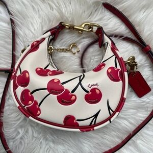 Coach Cherry Print Jonie Bag in White and Red NWOT